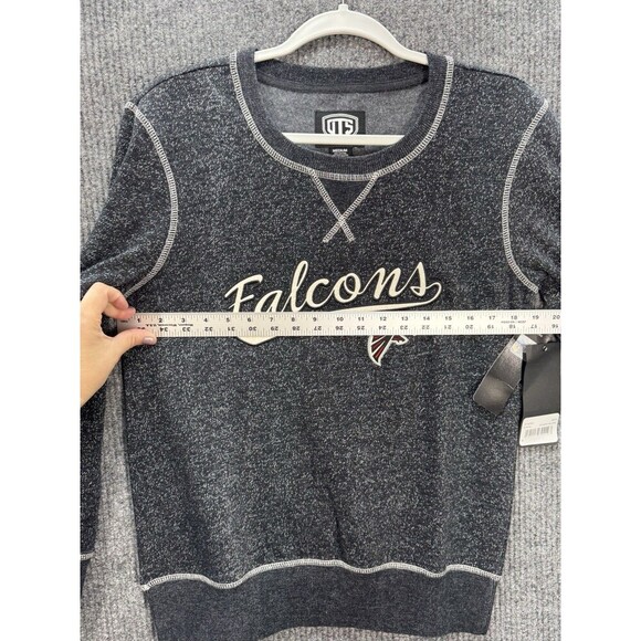 NFL Atlanta Falcons Pullover Sweatshirt Womens Medium Heather Black Gray Logo - Picture 8 of 8